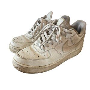 Nike Air Force 1 White Low Top Leather Running Shoes Sneakers Mens 7